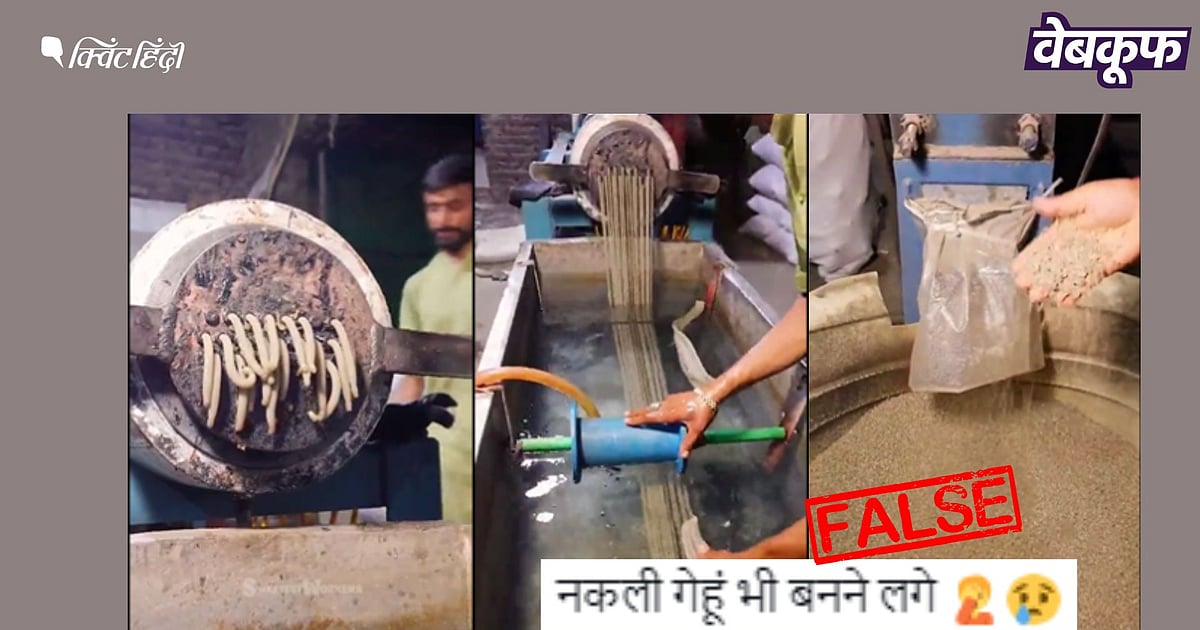 QuintHindi's tweet card. Fact Check: असल में ये वीडियो प्लास्टिक रिसाइकलिंग का है, जिसमें प्लास्टिक को दोबारा इस्तेमाल करने लायक बनाया जाता है.