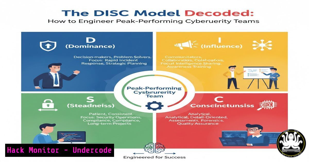 UndercodeUpdate's tweet card. The DISC Model Decoded: How to Engineer Peak-Performing Cybersecurity Teams - "Undercode Testing": Monitor hackers like a pro. Get real-time updates,
