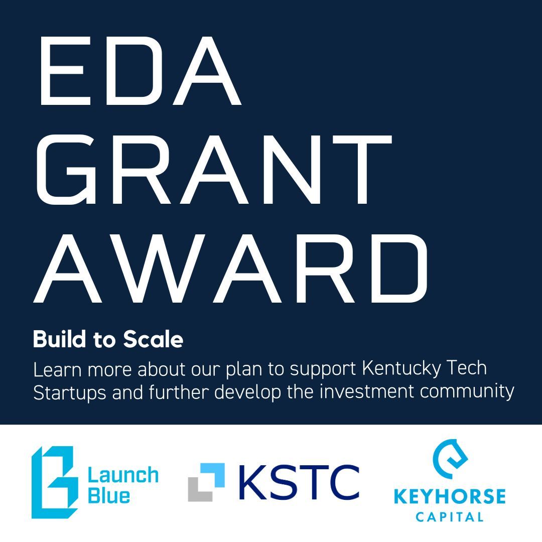 KYNETIC_hub's tweet card. Launch Blue, in partnership with Kentucky Science & Technology Corporation (KSTC) and Keyhorse Capital, has been awarded a 'Build to Scale' U.S. Economic Development Administration Capital Challenge...