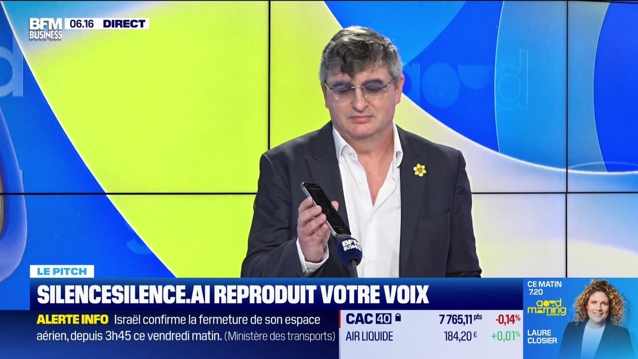 GetVoiceBack's tweet card. VIDÉO - Arsène Lavaux, fondateur et directeur de SilenceSilence.ai,, était l'invité de Laure Closier dans Le Pitch de l'émission Good Morning Business, ce vendredi 13 juin. Ils ont présenté une IA...