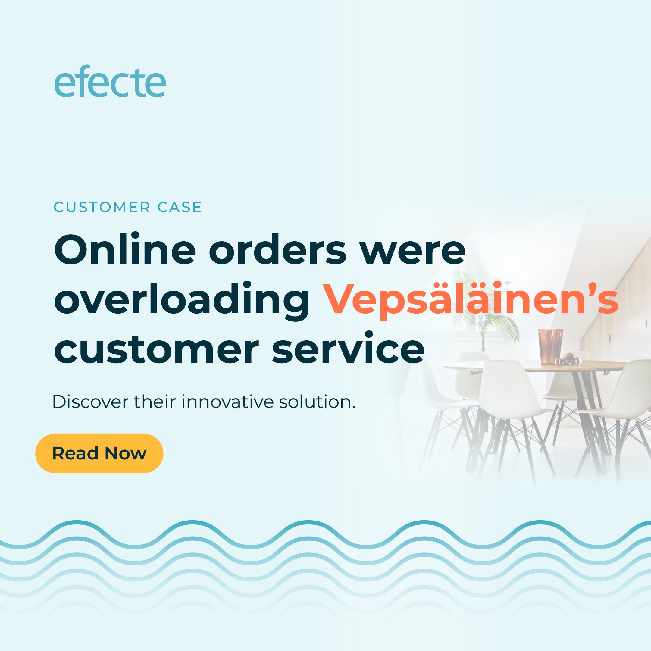 Efecte's tweet card. This customer story tells how Vepsäläinen benefited from Efecte's ITSM solution during the explosive growth of the online store in the year of COVID-19.
