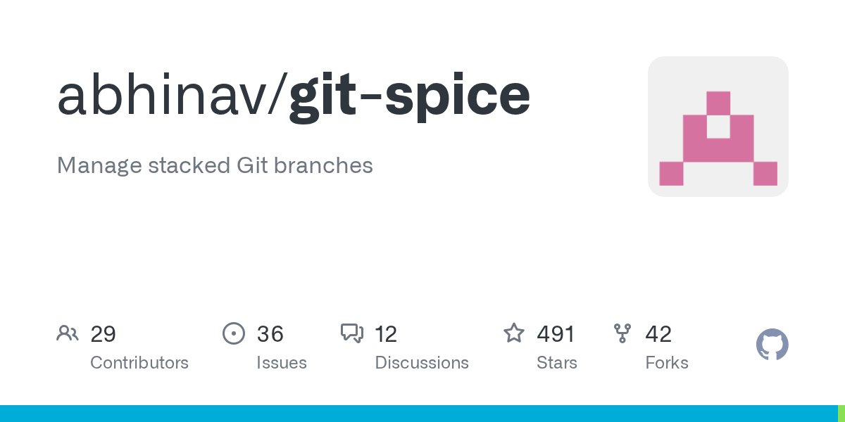 messense's tweet card. Manage stacked Git branches. Contribute to abhinav/git-spice development by creating an account on GitHub.