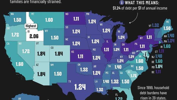 zerohedge's tweet card. Hawaii and Idaho have the highest debt-to-income (DTI) ratio of the states at 2.06...