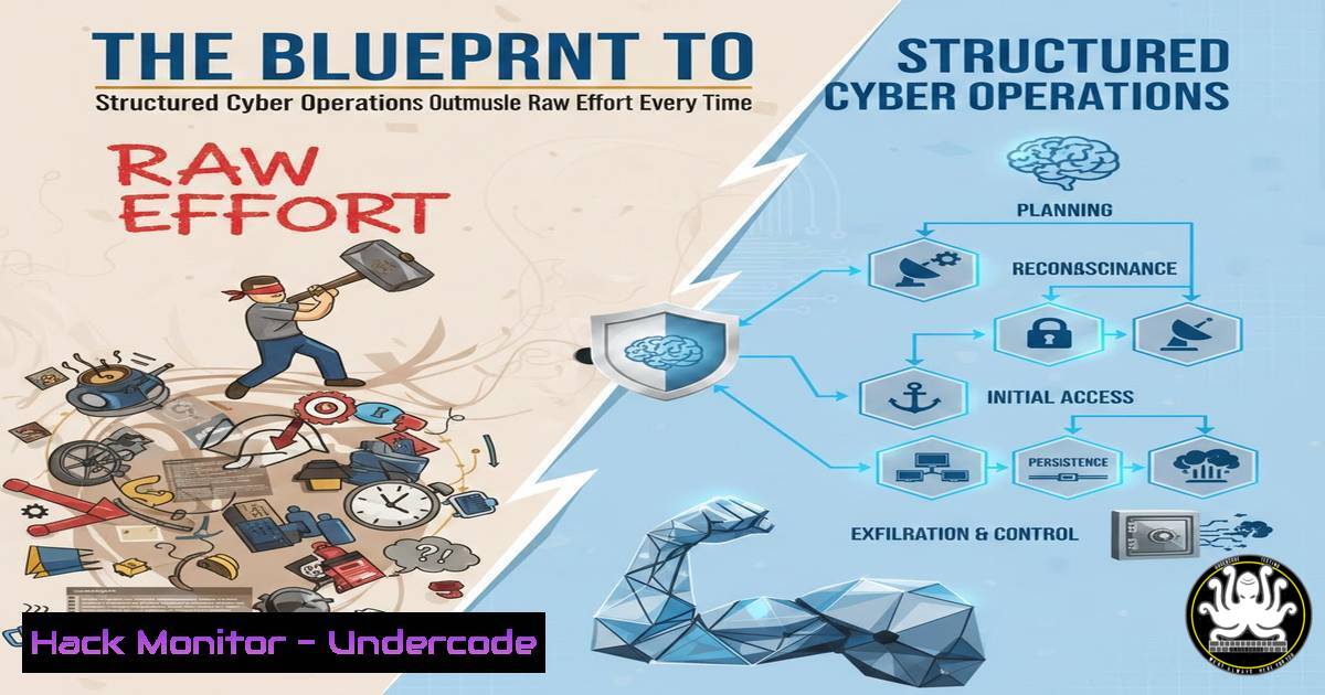 UndercodeUpdate's tweet card. The Blueprint to Breach: How Structured Cyber Operations Outmuscle Raw Effort Every Time - "Undercode Testing": Monitor hackers like a pro. Get real-time