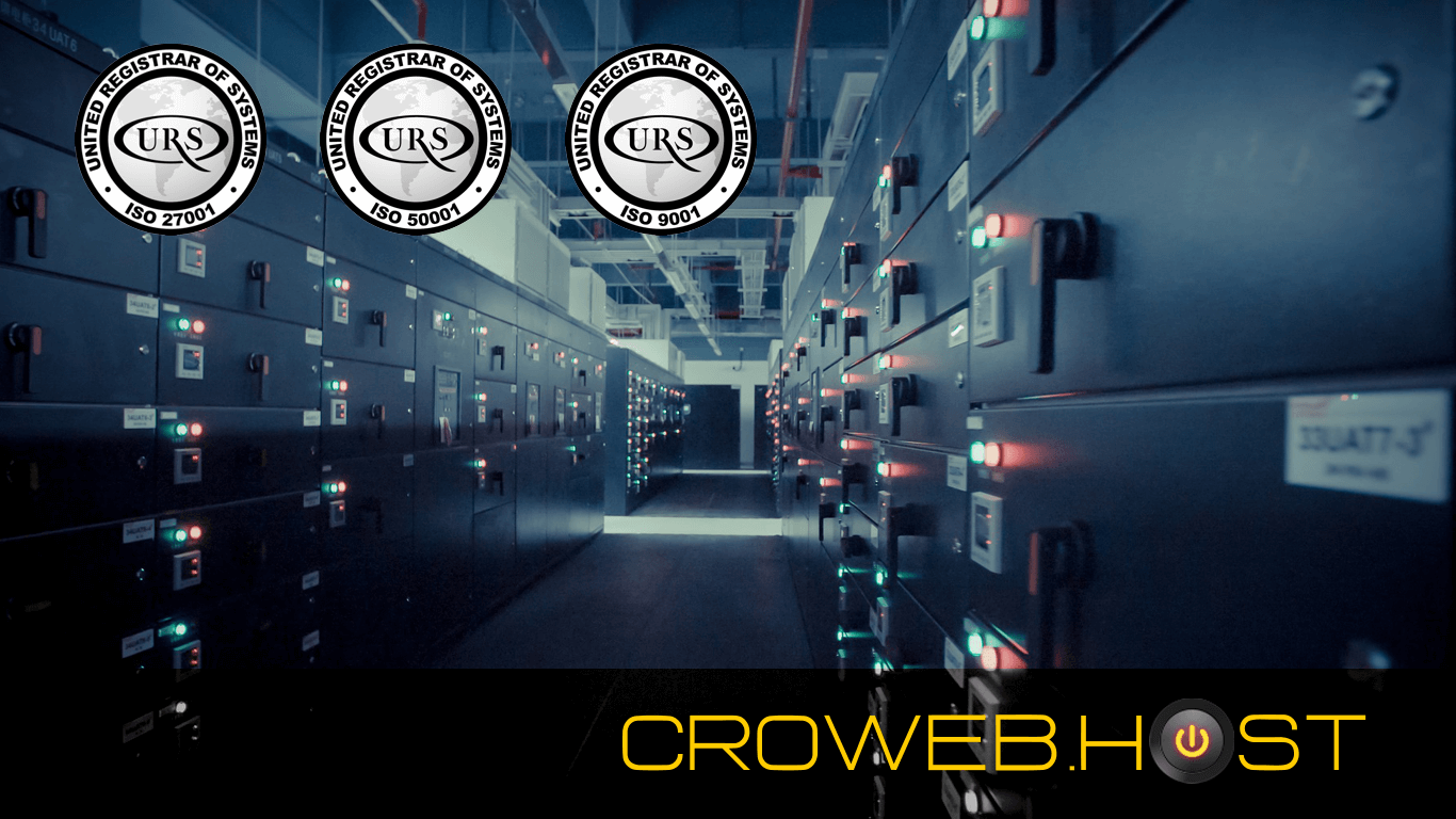CroWebHost's tweet card. Data Center Certifications - ISO 27001 - ISO 27017 - ISO 27018 - ISO 50001 - ISO 9001 certified Data Center in Zagreb, Croatia