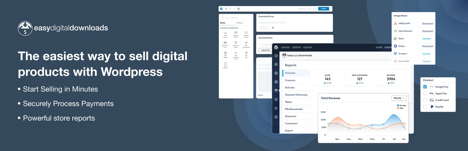 eddwp's tweet card. The #1 eCommerce plugin to sell digital products & subscriptions. Accept credit card payments with Stripe & PayPal and start your store today.