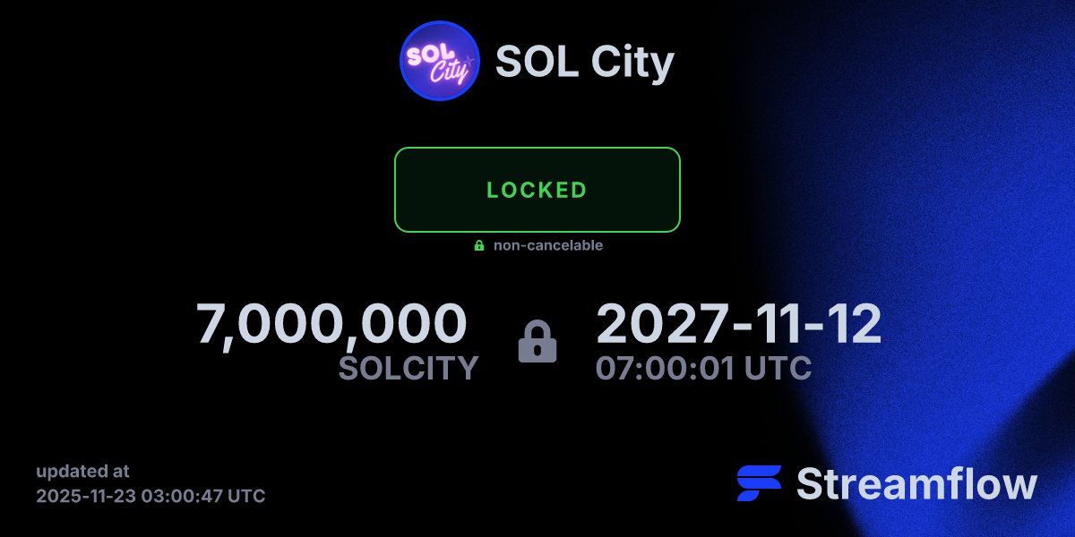 Roblox_SOLCity's tweet card. Streamflow is the leading multi-chain asset streaming protocol specializing in token vesting and treasury management solutions.