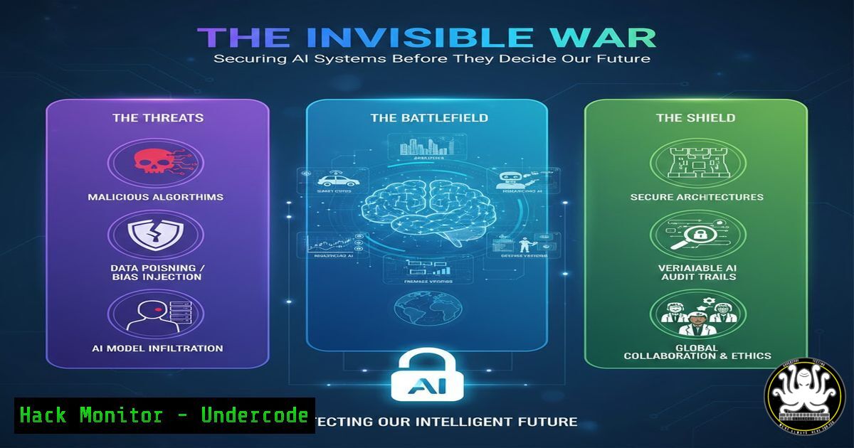 UndercodeUpdate's tweet card. The Invisible War: Securing AI Systems Before They Decide Our Future - "Undercode Testing": Monitor hackers like a pro. Get real-time updates, AI-powered