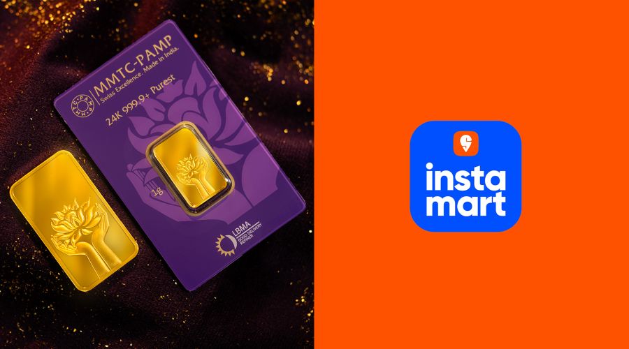 equitybulls's tweet card. With the commencement of wedding season, MMTC-PAMP is enabling ease of access and quick delivery of its purest minted gold and silver products with leading quick commerce platform, Swiggy Instamart,...