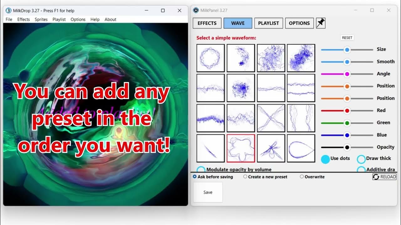 projectMViz's tweet card. MilkDrop 3.27 is now available :)