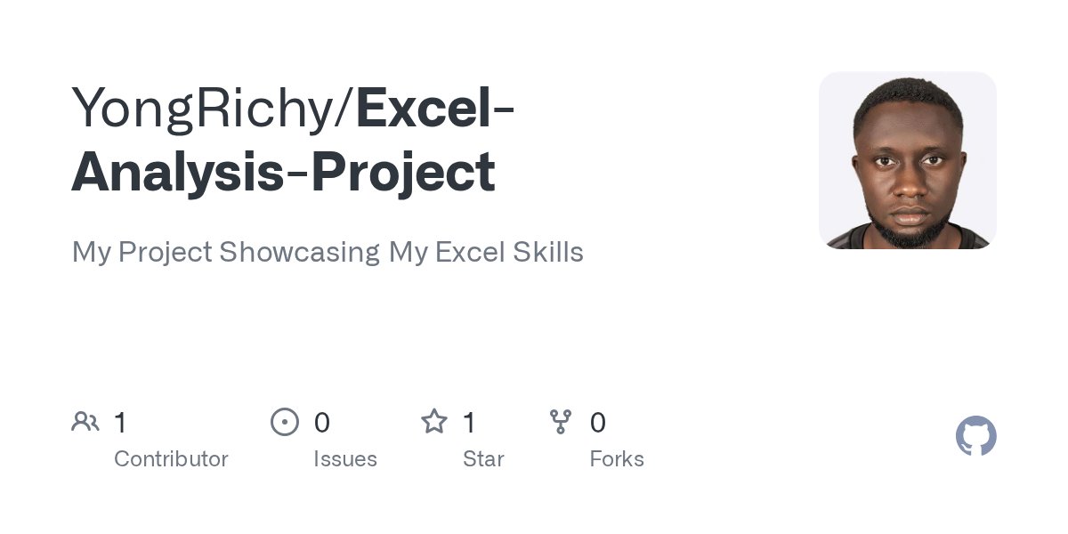 ChukwukaCs's tweet card. My Project Showcasing My Excel Skills. Contribute to YongRichy/Excel-Analysis-Project development by creating an account on GitHub.