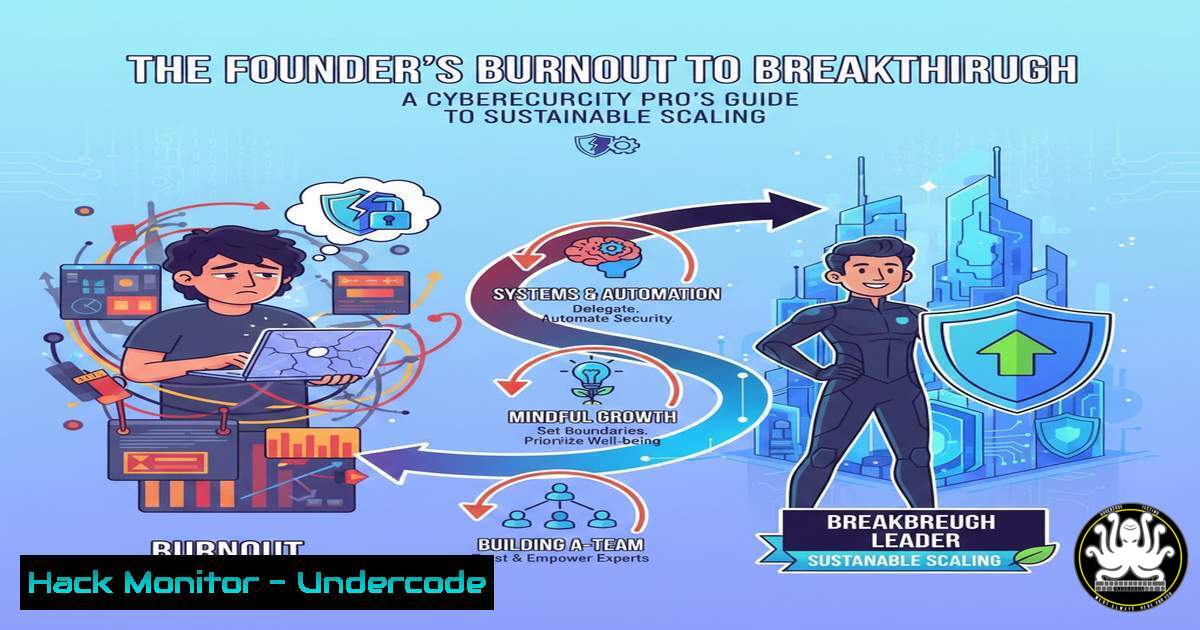 UndercodeUpdate's tweet card. The Founder's Burnout to Breakthrough: A Cybersecurity Pro's Guide to Sustainable Scaling - "Undercode Testing": Monitor hackers like a pro. Get real-time
