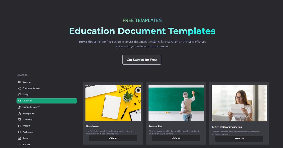 Bit_docs's tweet card. Browse through these education templates for inspiration on the types of smart documents you can create.