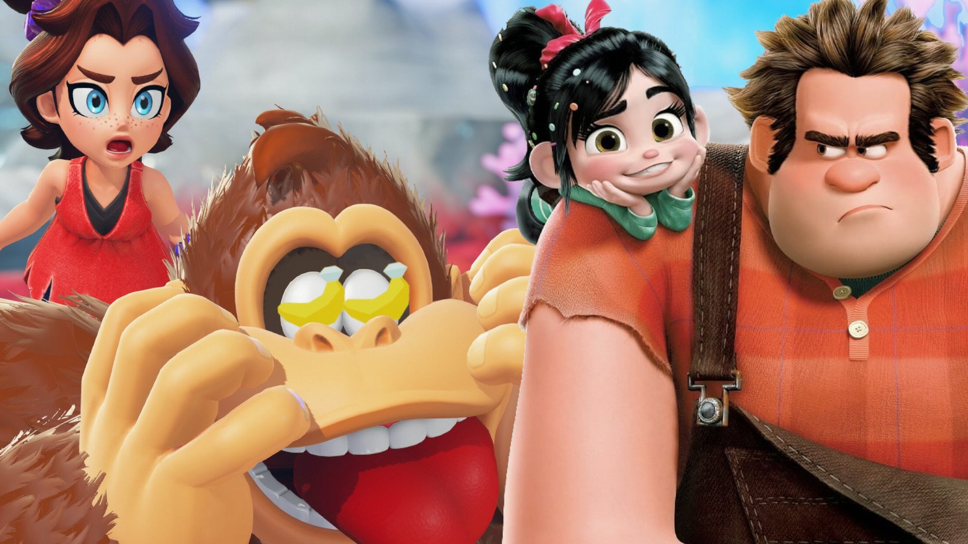 LevelUPcom's tweet card. Pese a semejanza entre Donkey Kong Bananza y Ralph, el demoledor, Nintendo niega haberse inspirado en la película de Disney.