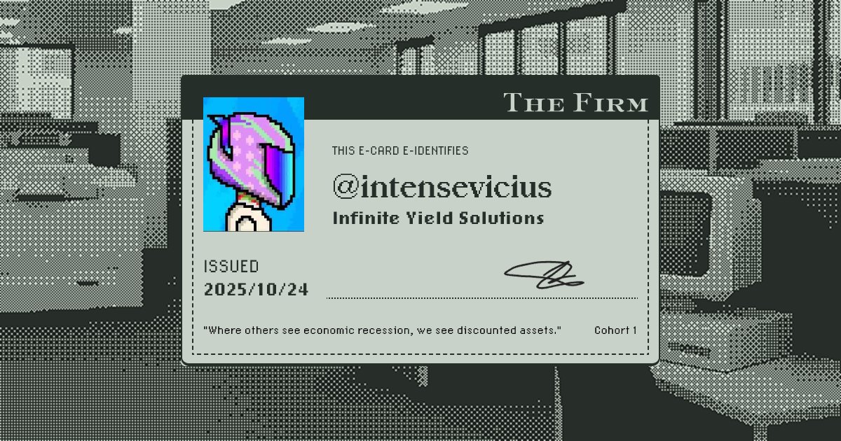 IntenseVicius's tweet card. Your on-line associate @intensevicius is partaking in grand gestures of success and business at The Firm.