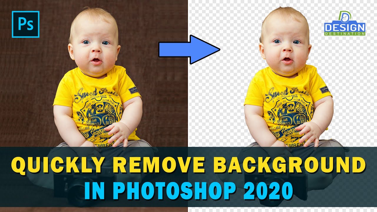 DesignDestini's tweet card. Remove Background in ONE Click Photoshop CC 2020 Tutorial | Hidden...