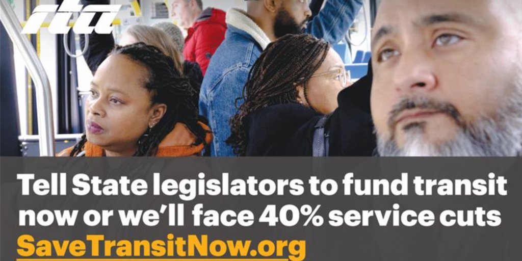 RepDidech's tweet card. RTA launches 'Save Transit Now' campaign to mobilize support for rail, bus service.