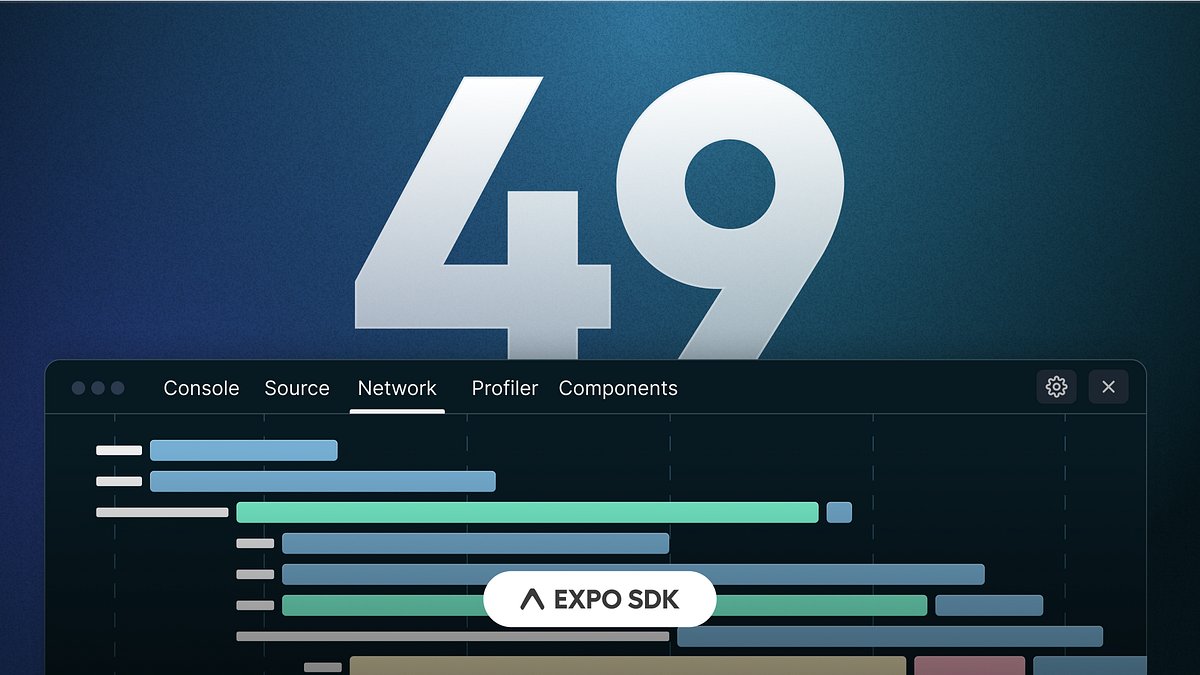 expo's tweet card. Today we’re announcing the release of Expo SDK 49. SDK 49 includes React Native 0.72.4. Thank you to everyone who helped with beta testing.