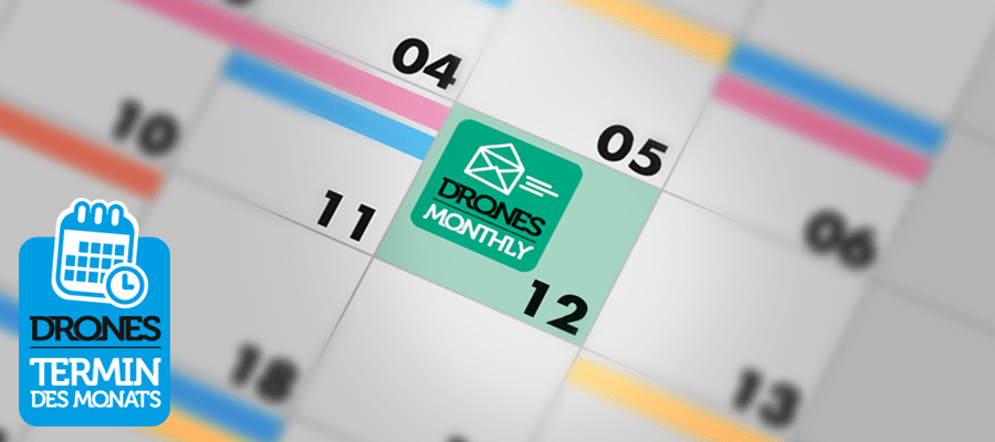 DronesMagazin's tweet card. Am 12. August erscheint erstmals Drones Monthly, das neue monatliche Info-Format aus der Redaktion des Magazins für die Drone-Economy.