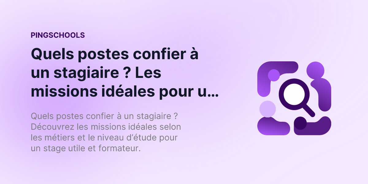 getJobpass's tweet card. Quels postes confier à un stagiaire ? Découvrez les missions idéales selon les métiers et le niveau d’étude pour un stage utile et formateur.