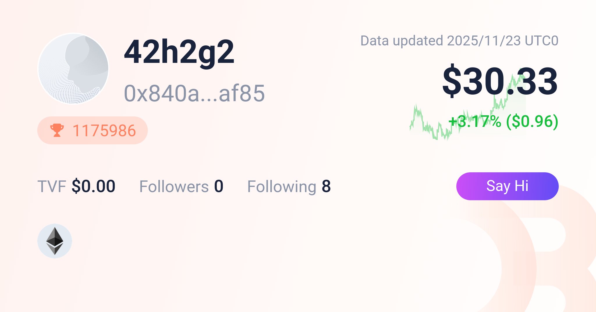 tidyDasker's tweet card. Your go-to portfolio tracker for Ethereum and EVM