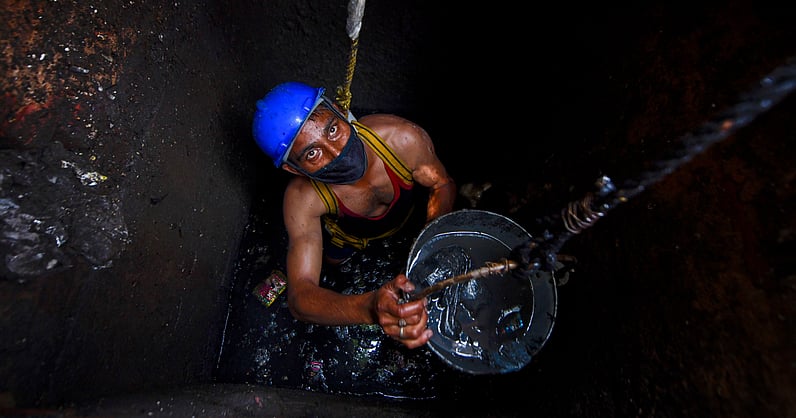 NH_India's tweet card. For sanitation workers, survival is a daily battle with death — unseen, undervalued, yet vital to the city’s lifeblood