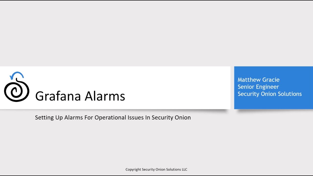 securityonion's tweet card. Grafana Alarms in Security Onion