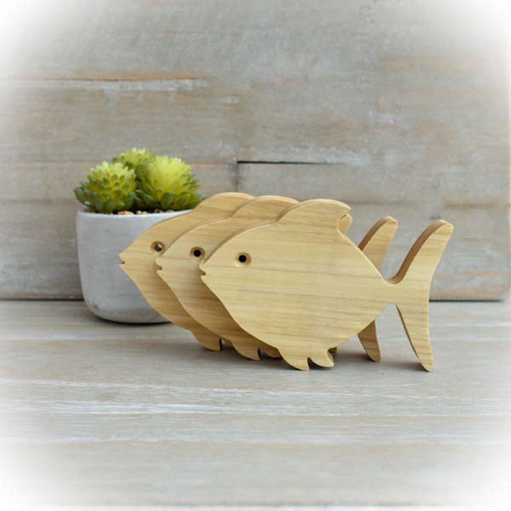 Cheryls_Jewels's tweet card. This school of three fish, which can be placed together or apart,  have been individually cut by myself using a scroll saw.  I cut the fish from a variety of available light coloured hardwoods so...