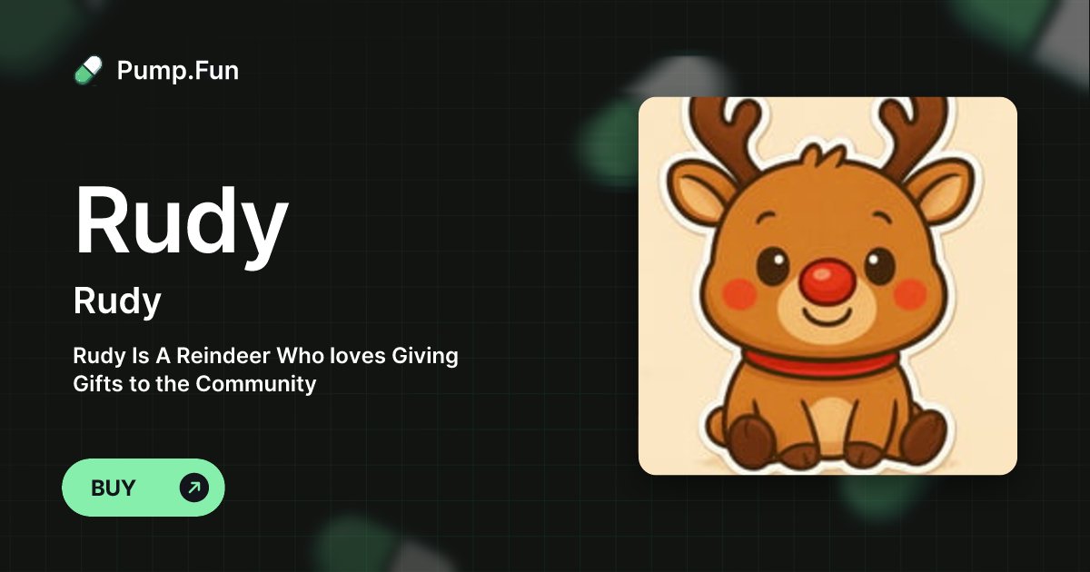 FroiJad's tweet card. Rudy Is A Reindeer Who loves Giving Gifts to the Community
