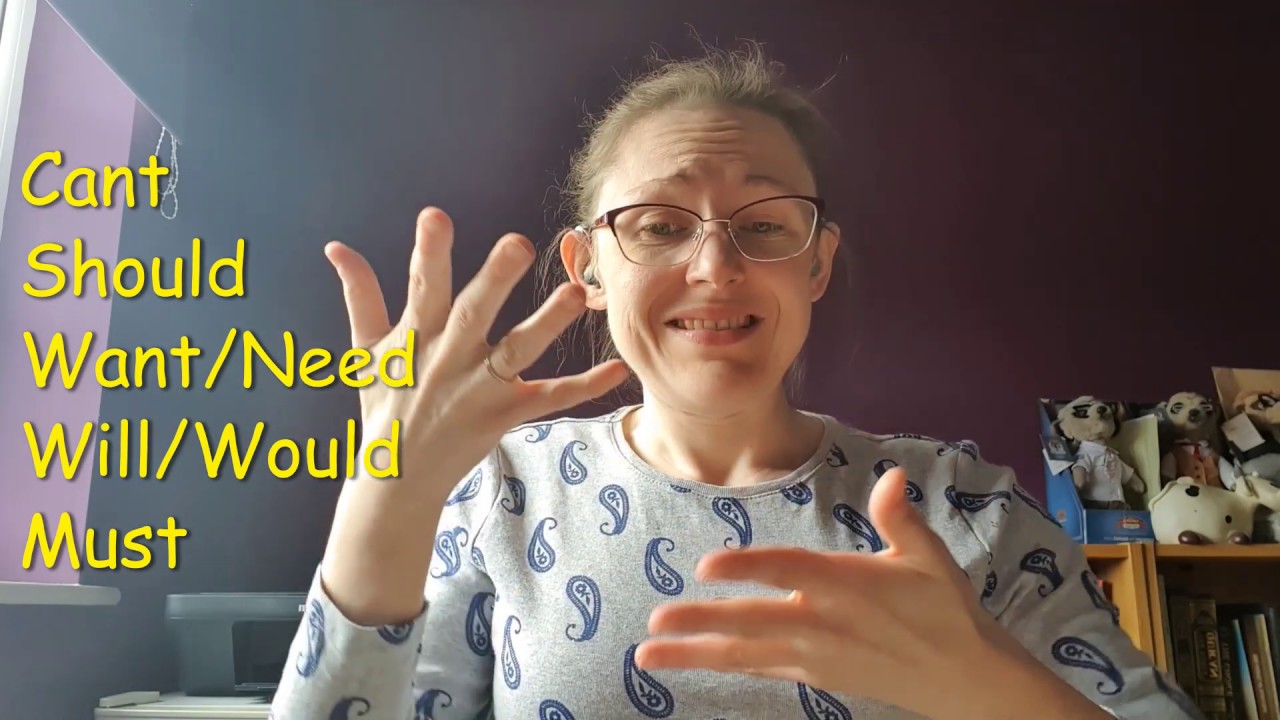 SignHowBSL's tweet card. BSL Lessons:: Modal Verbs