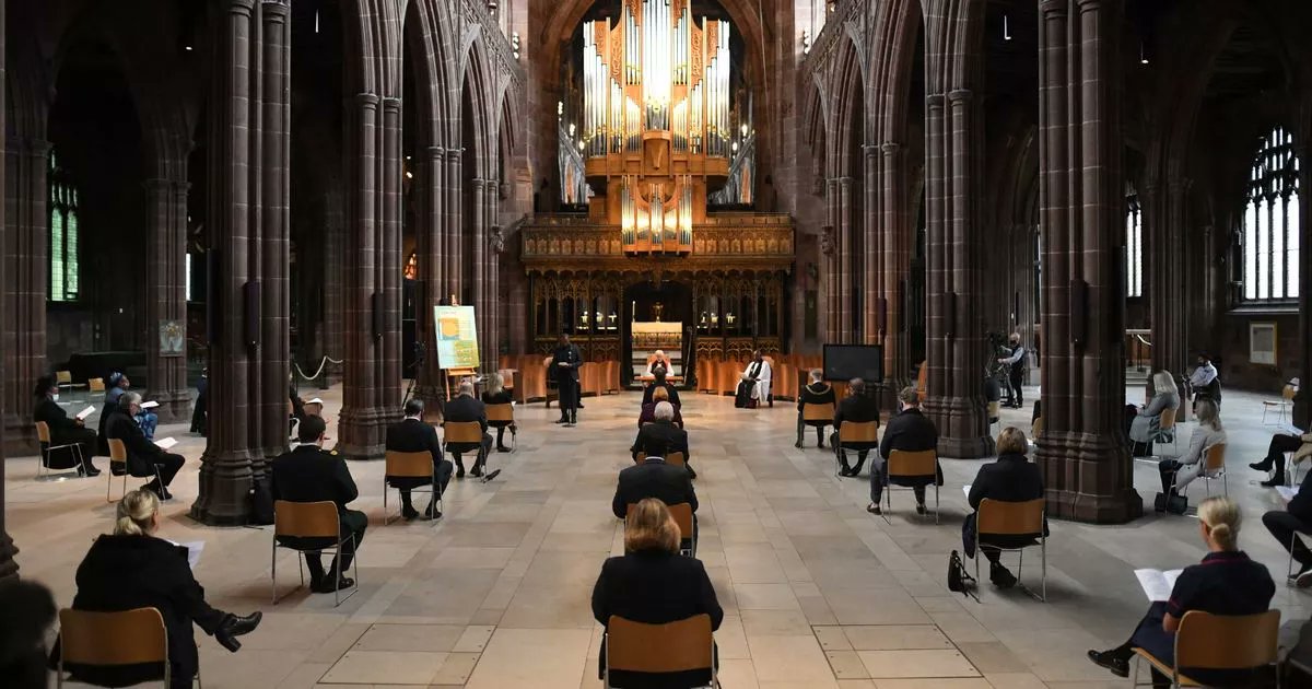 MENnewsdesk's tweet card. Thursday's event at Manchester Cathedral was led by The Very Rev'd Rogers Govender Dean of Manchester, and the region's mayor Andy Burnham