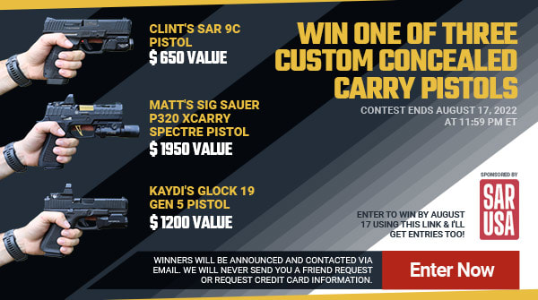 techieguy76's tweet card. Win One Of Three Custom Concealed Carry Pistols