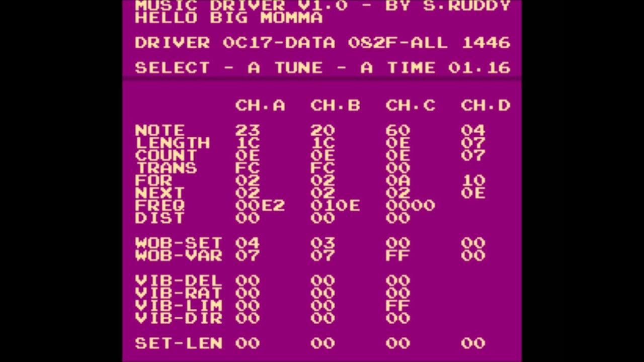 Rei8bit's tweet card. Software Creations music driver on Nintendo NES