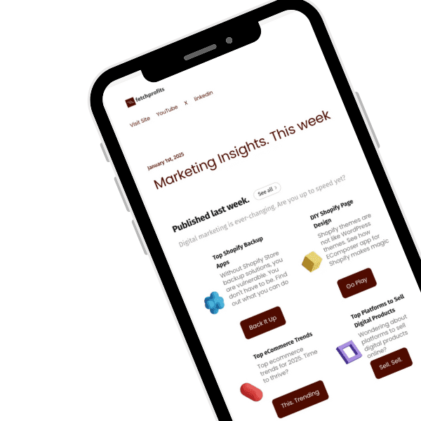 fetchprofits's tweet card. Every week, get the key insights, strategies, and inspiration you need to win. Tailored for D2C/B2B owners and marketers using Shopify, WooCommerce, and Klaviyo