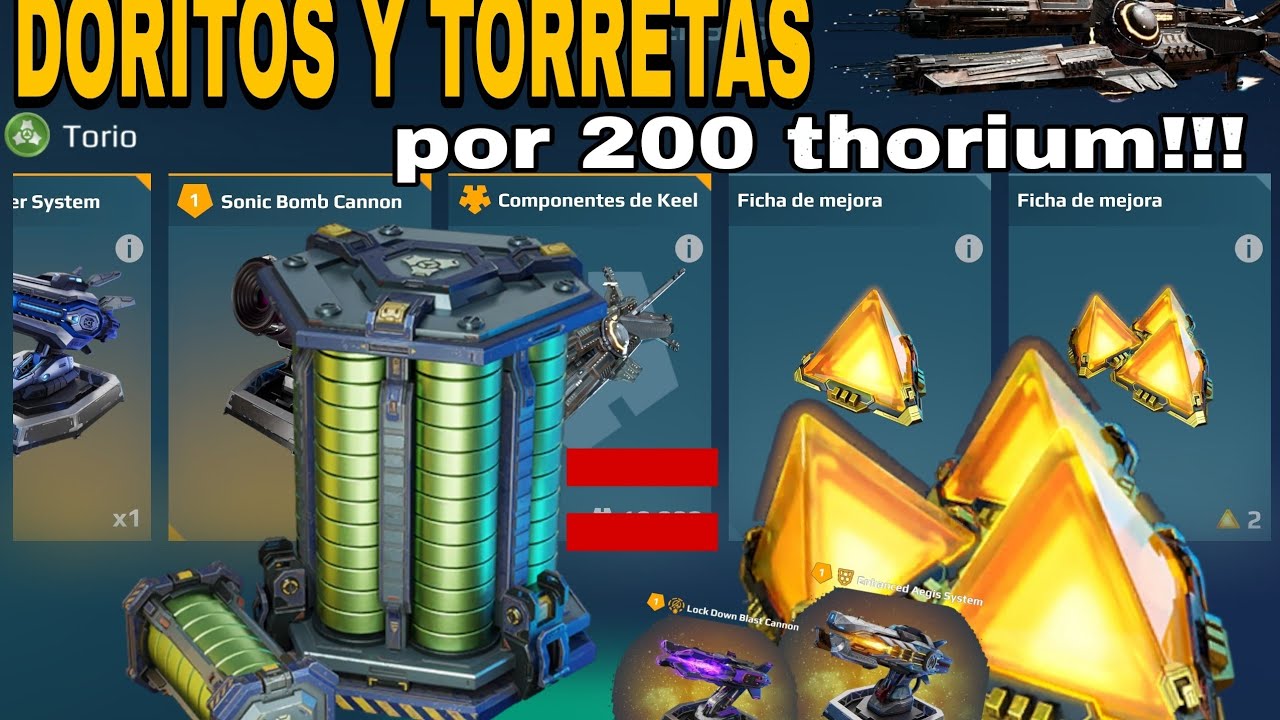 Turb0commander's tweet card. DORITOS Y TORRETAS DE NAVE NODRIZAS POR 200 THORIUM!!! Aprovechala!!!...