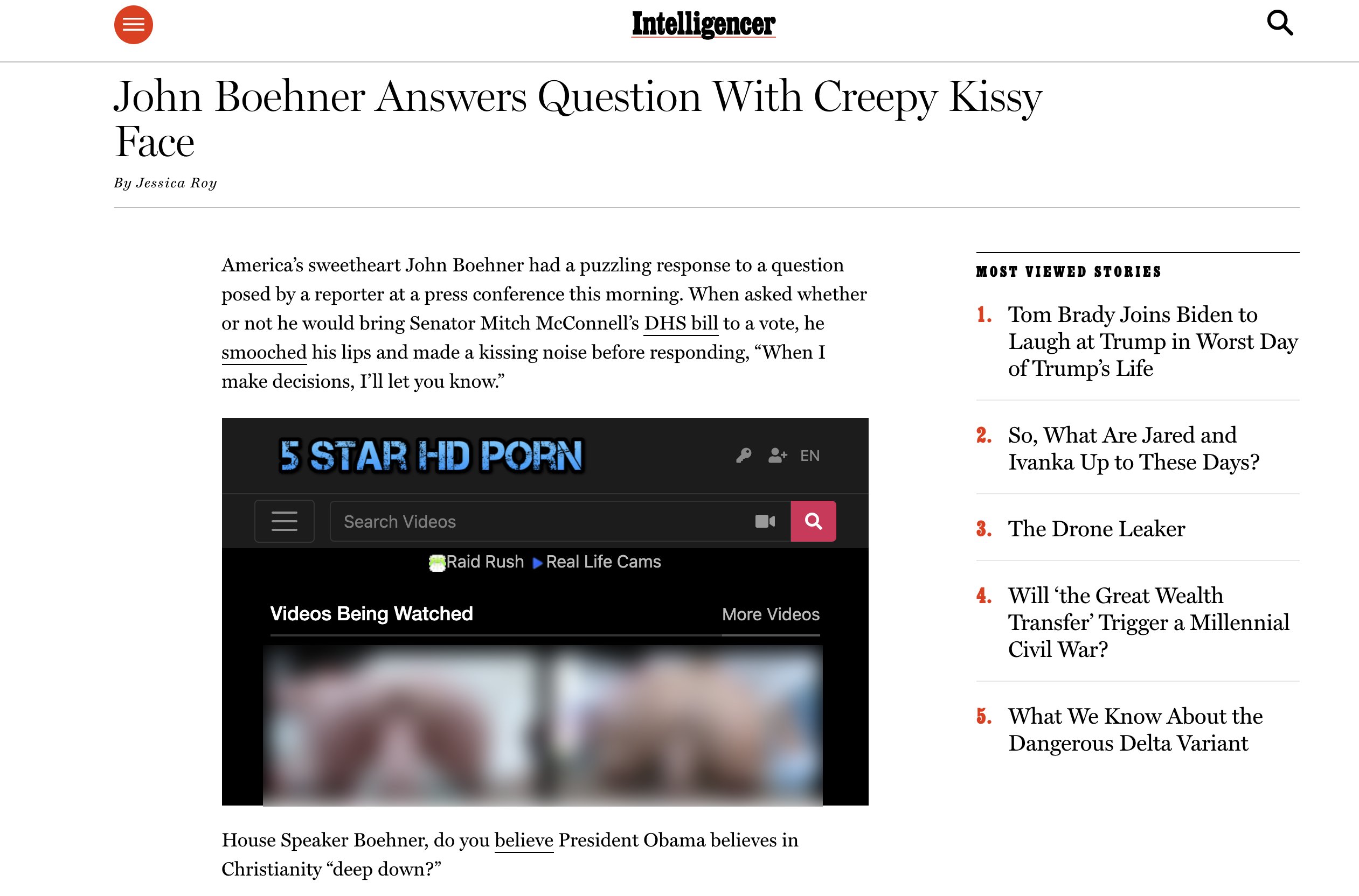motherboard's tweet card. Stories on major news sites like ‘The Washington Post,’ and ‘New York Magazine’ currently have porn embedded in them because of an old site called Vidme.