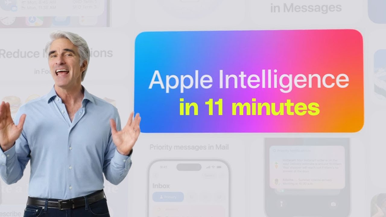 kevinmakins's tweet card. Biggest AI announcements from Apple's WWDC 2024