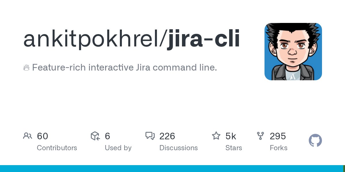 GolangRepos's tweet card. 🔥 Feature-rich interactive Jira command line. Contribute to ankitpokhrel/jira-cli development by creating an account on GitHub.
