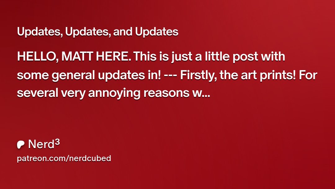 DanNerdCubed's tweet card. Get more from Nerd³ on Patreon