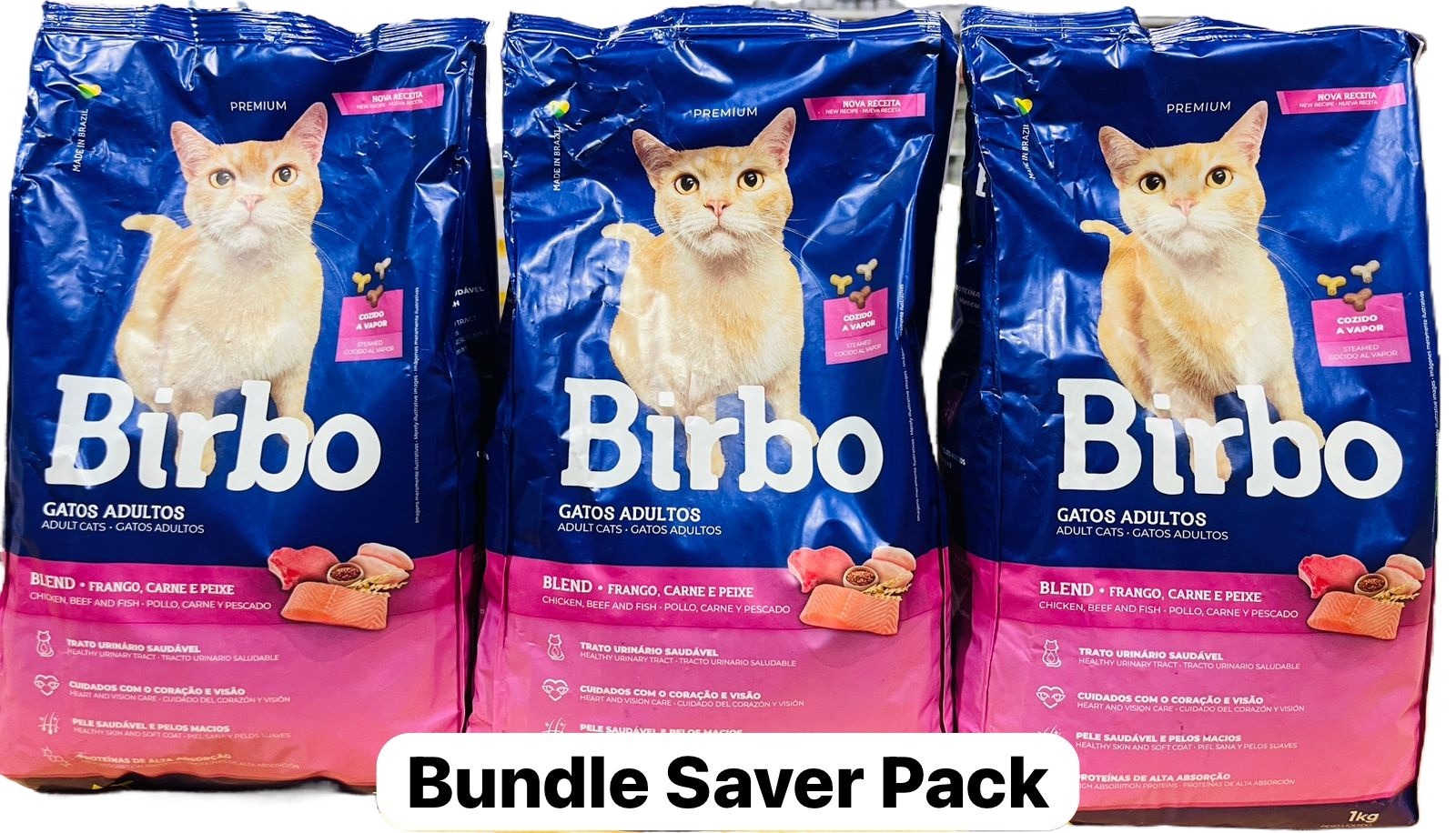 shujibhuji's tweet card. BIRBO CAT FOOD BLEND CHICKEN, BEEF, FISH BUNDLE SAVER PACK 1KG X 3 PACKS
