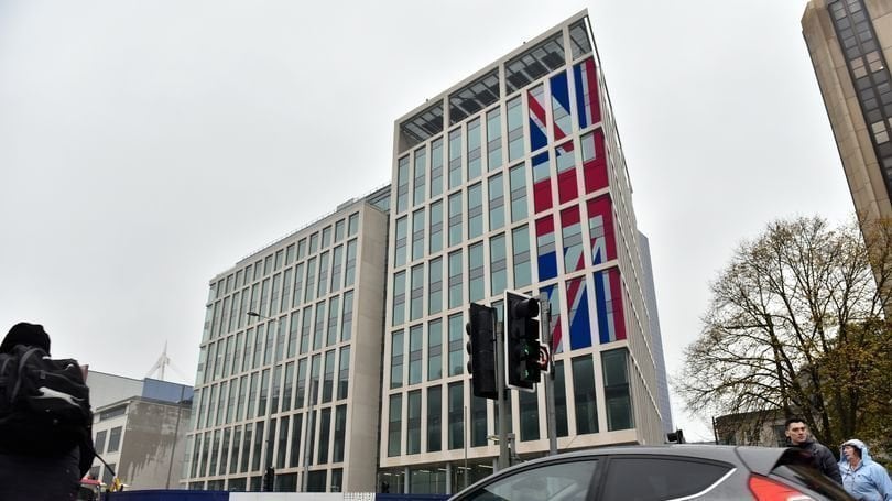 WaterlooTrees's tweet card. STOP UK GOVERNMENT FROM PLACING A GIANT UNION JACK ON CARDIFF HMRC BUILDING