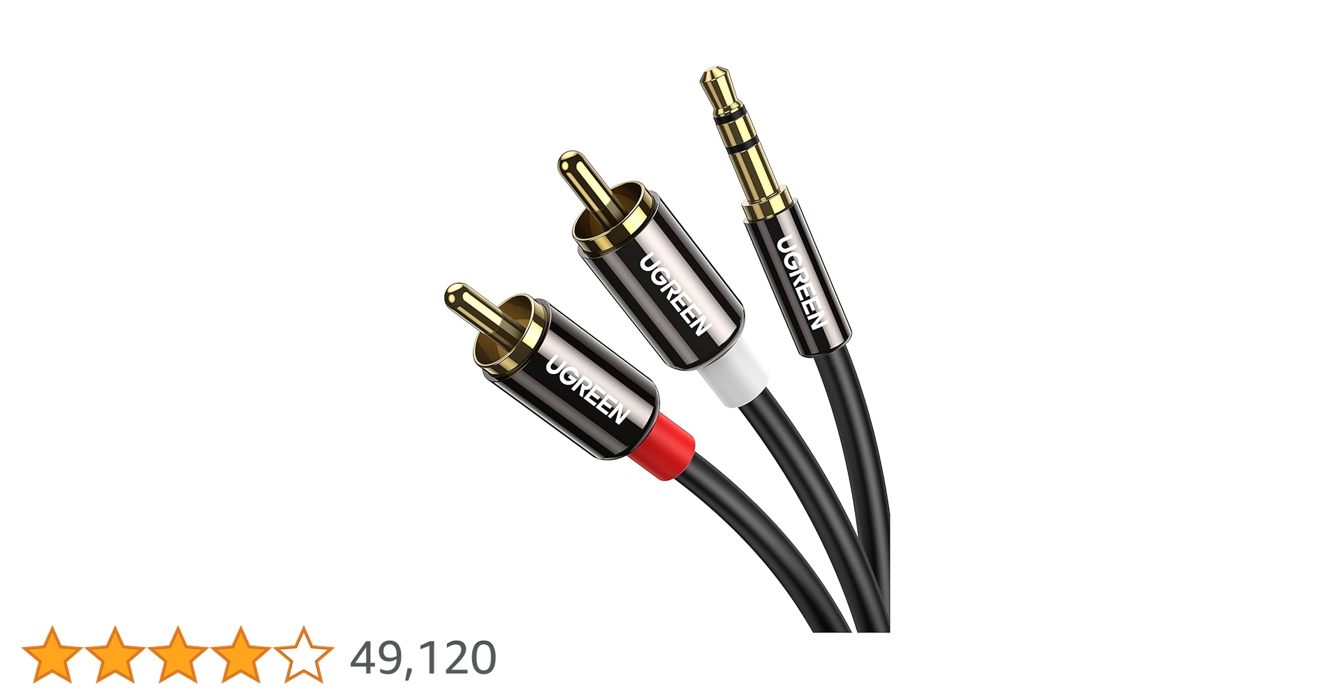 kaden_concierge's tweet card. UGREEN 3.5mm ステレオミニプラグ to 2RCA(赤/白) 変換ケーブル 2M