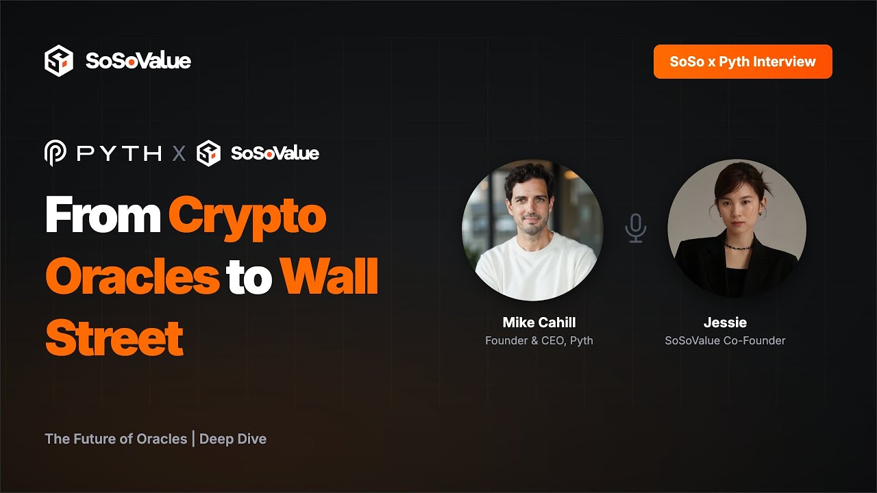 SoSoValueCrypto's tweet card. Pyth X SoSoValue: From Crypto Oracles to Wall Street