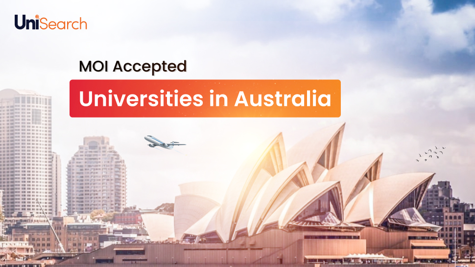 myunisearch's tweet card. Looking for MOI accepted universities in Australia to study in 2024? Here are the top institutes you can apply to without sitting an English language