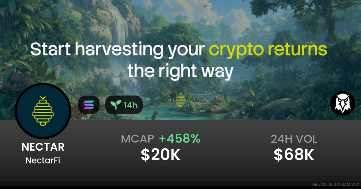 SeverinMichael8's tweet card. $0.00002020 NectarFi (NECTAR) realtime price charts, trading history and info - NECTAR / SOL on Solana / Pump.fun
