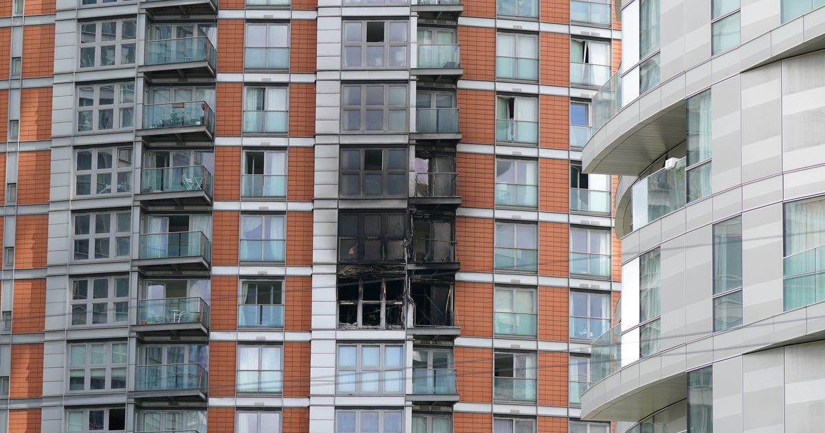 EOCS_Official's tweet card. A blaze at an east London towerblock has fuelled more anger over the years-long scandal.