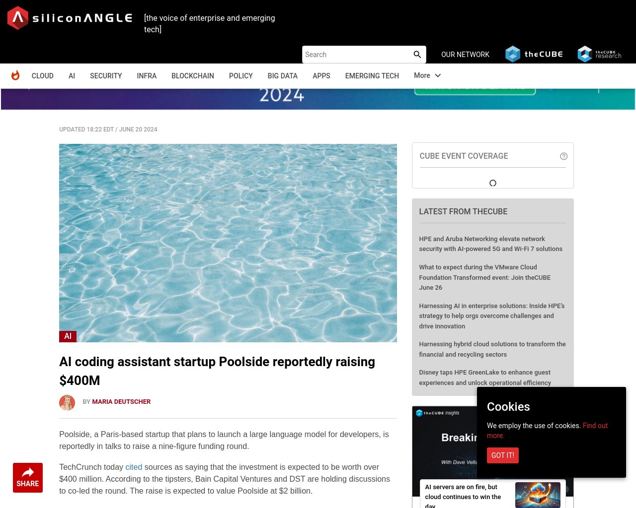 managetech_inc's tweet card. パリを拠点とするスタートアップ、Poolsideは、開発者向けの大規模な言語モデルを立ち上げる計画で、9桁の資