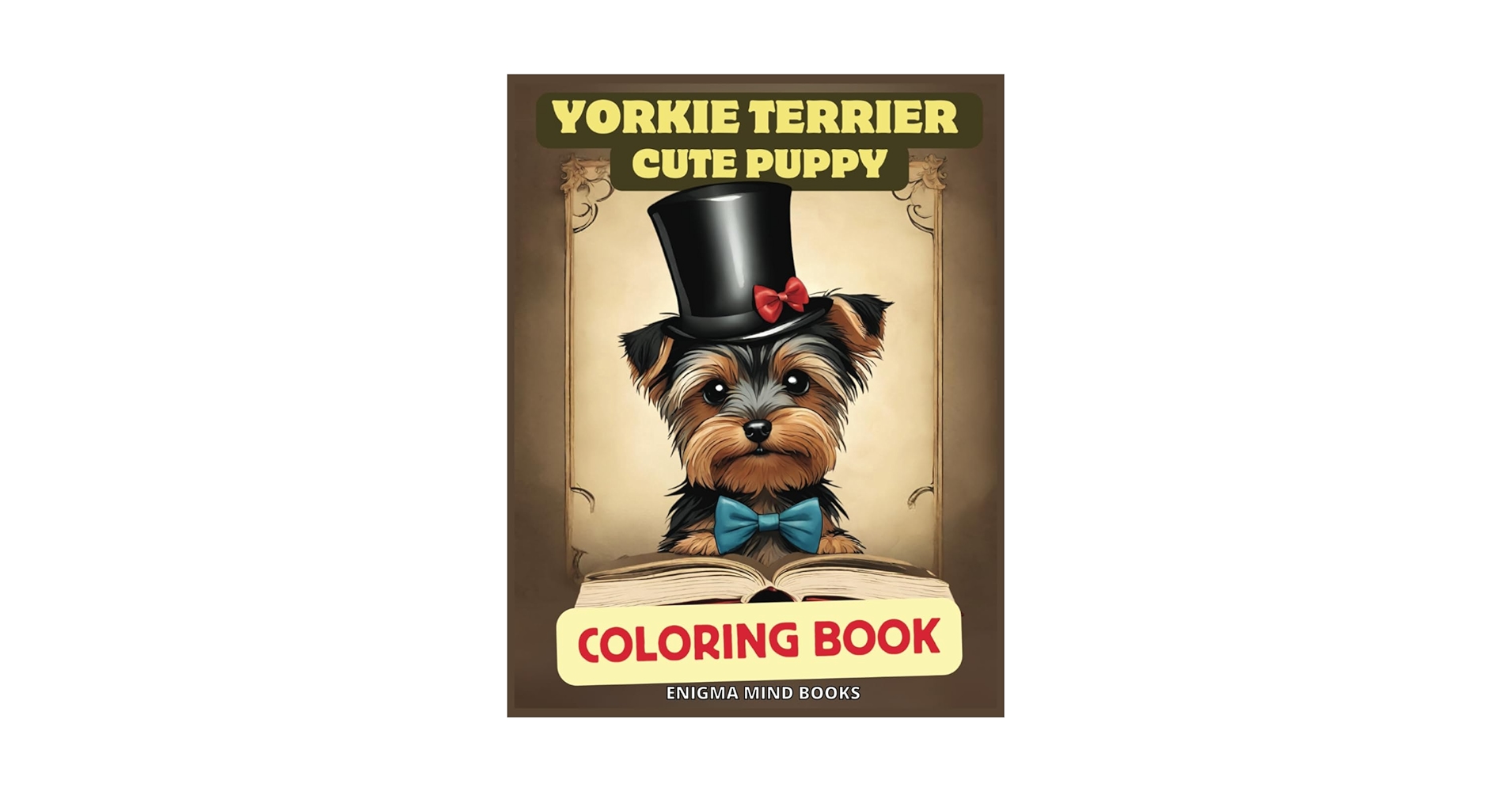 retro_forward's tweet card. Yorkie Terrier Cute Puppy Coloring Book
