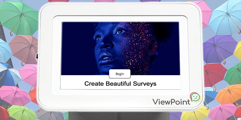 ViewPointSmiley's tweet card. How to use survey design to create an effective feedback solution- using your brand, imagery & style to capture more responses