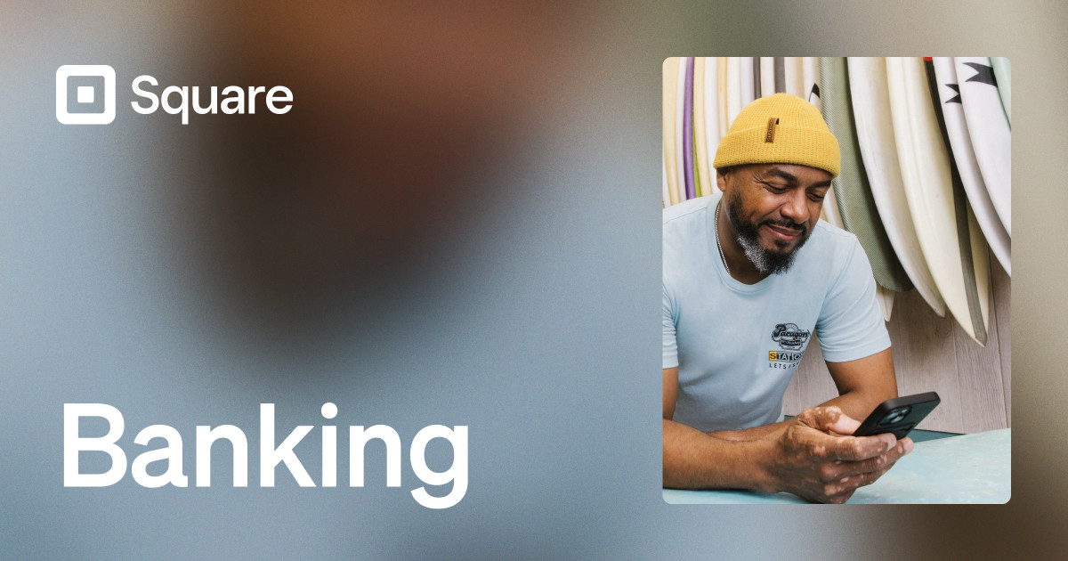 jack's tweet card. Square now offers business banking for small businesses. ✓Manage Cash Flow ✓Checking & Savings Accounts ✓Small Business Loans